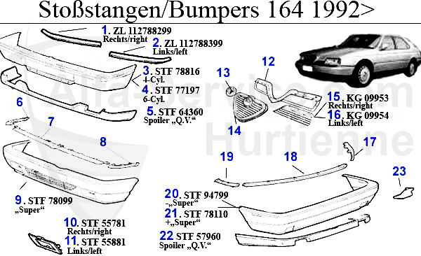 Stoßstange/Kühlergrill/Zierleiste Bj. 92