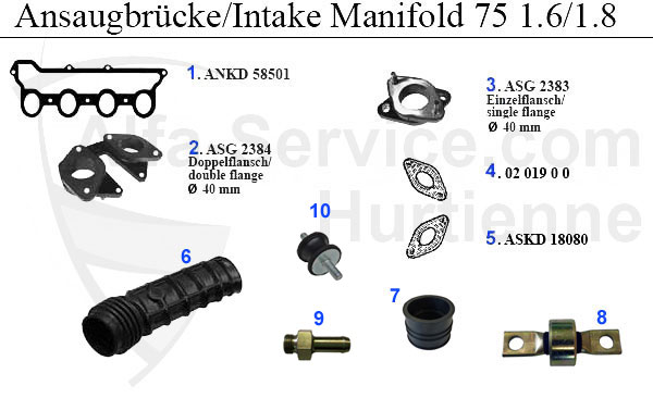 Ansaugbrücke 75 1.6/1.8 Vergaser