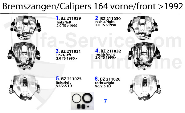Bremssattel Bj. >92 vorne
