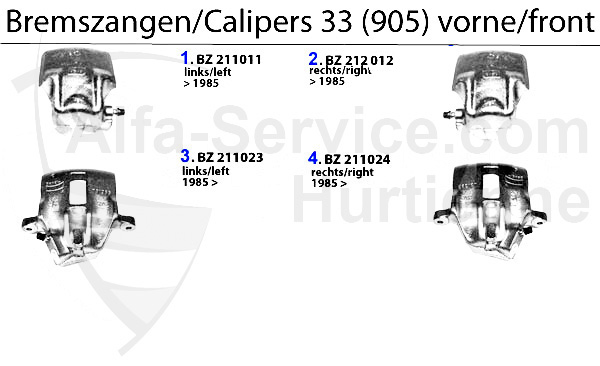 Bremssattel 905 vorne