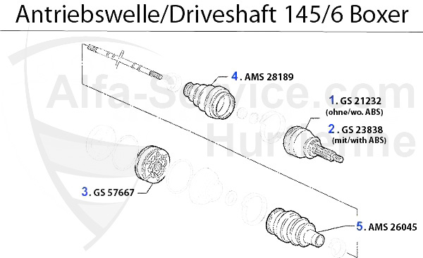 Antriebswelle 1.4/1.6/1.7/IE/16V Boxer B