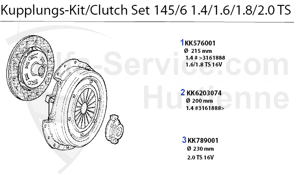Kupplungs-Kit TS 16V Bj. 96>