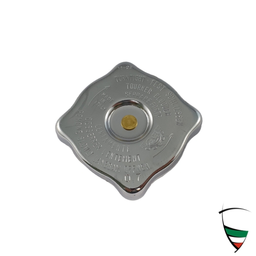 Bouchon radiateur chromé carré, pour voitures avec vase d'expansion