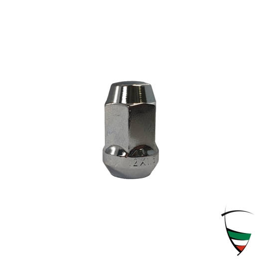 Ecrou de roue chromé pas à gauche, pour jantes alu