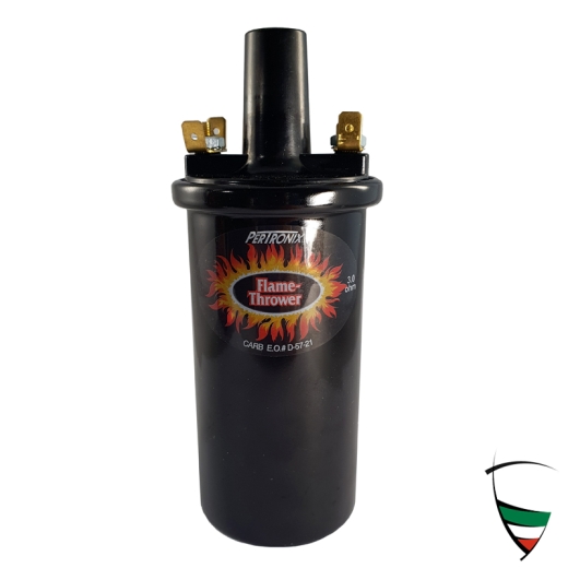 IGNITION COIL FLAME THROWER 12V ALFA ROMEO 4/6 CYLINDERS, CAN BE USED WITH OR WITHOUT SERIES RESISTOR