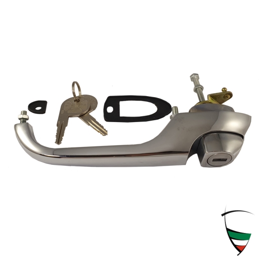 Türgriff außen Rundheck Spider und frühe Fastback Modelle, links inkl. Schloss und Türgriffunterlagen