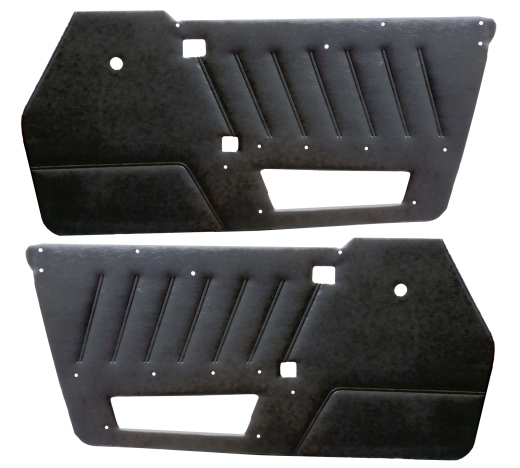 DOOR TRIM PANEL LEFT+RIGHT FOR SPIDER 90-93, BLACK SYNTHETIC LEATHER