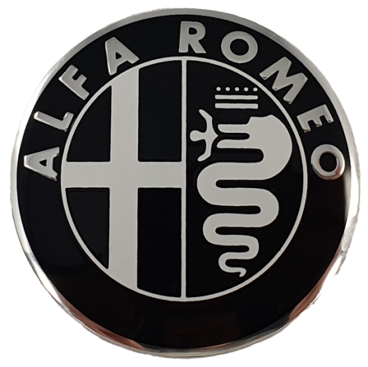 Alfa Romeo emblème métal autocollant pour moyeu de volant D40 mm blanc/noir