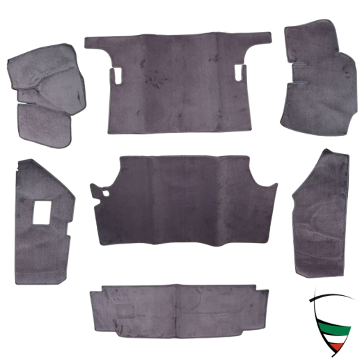 COMPLETE TRUNK CARPET BERLINA 1750-2000 68-72 SET ANTHRACITE/FUMO, VELOURS