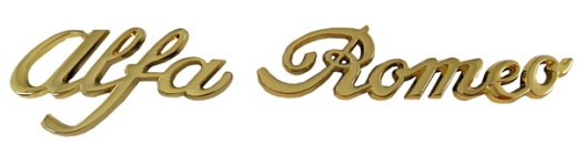 ALFA ROMEO SCRIPT 147x30mm GOLD SELF-ADHESIVE 147 156 159 166 GIULIETTA GIULIA MITO STELVIO