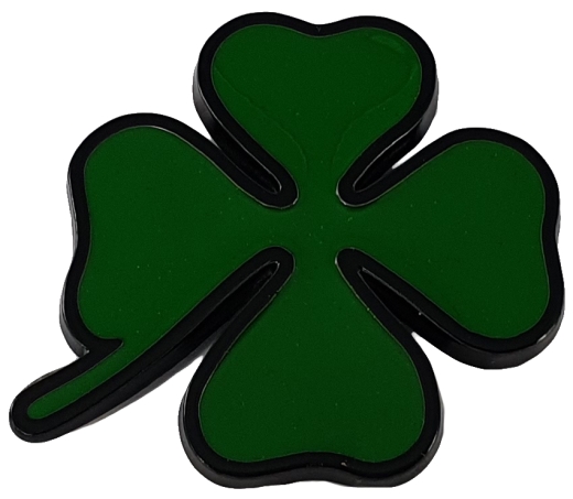 MODEL SIGN CLOVERLEAF GREEN 35x35MM BLACK EDGE