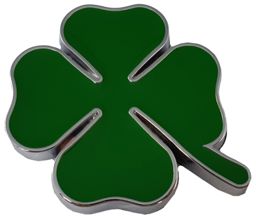 MODEL SIGN CLOVERLEAF GREEN 53x53MM SILVER EDGES