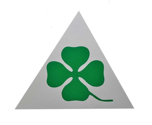STICKER "CLOVER-LEAF" large on a white triangle