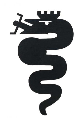 STICKER "ALFA SNAKE" 140 mm / black