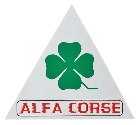 adesivo Alfa Corsa, trinagolare con quadrifoglio