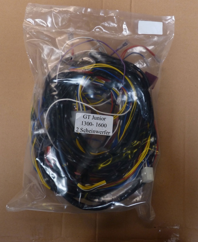 WIRING HARNESS GT JUNIOR 1300,1600 2 HEADLAMPS STEPNOSE UNTIL 1969 FOR VEHICLES WITH FUSE BOX ON THE LEFT SIDE IN THE ENGINE COMPARTMENT