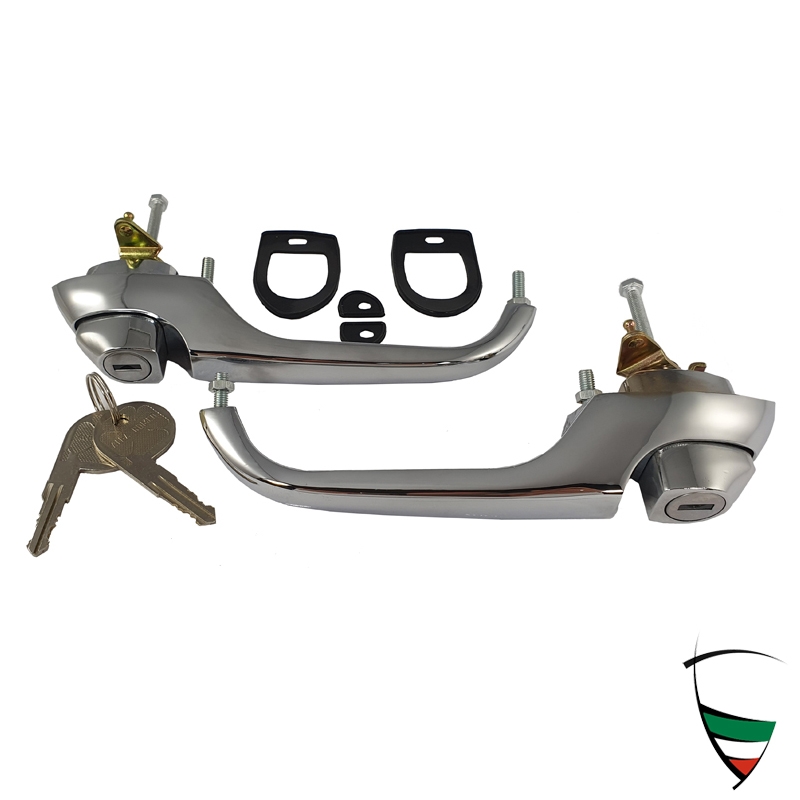 Türgriffe (Paar) Rundheck Spider und frühe Fastback Modelle, inklusive Schloss und Türgriffunterlagen