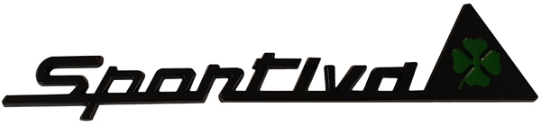 Schriftzug Sportiva mit Kleeblatt seitlich schwarz 148x28mm Giulietta ab 2010