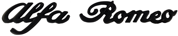 Schriftzug Alfa Romeo 147x30mm schwarz selbstklebend 147 156 159 166 Giulietta MiTo Giulia Spider/GT Stelvio