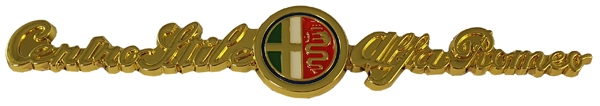Schriftzug CentroStile-AlfaRomeo gold seitlich 140x23mm Paar 2 Stück