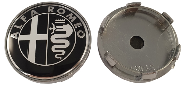 Felgenemblem Alfa Romeo schwarz/weiß 60mm 1 Stück