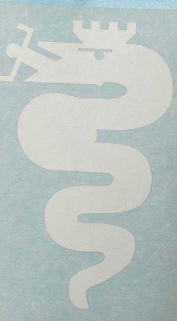 Aufkleber Alfa Schlange weiß 140mm