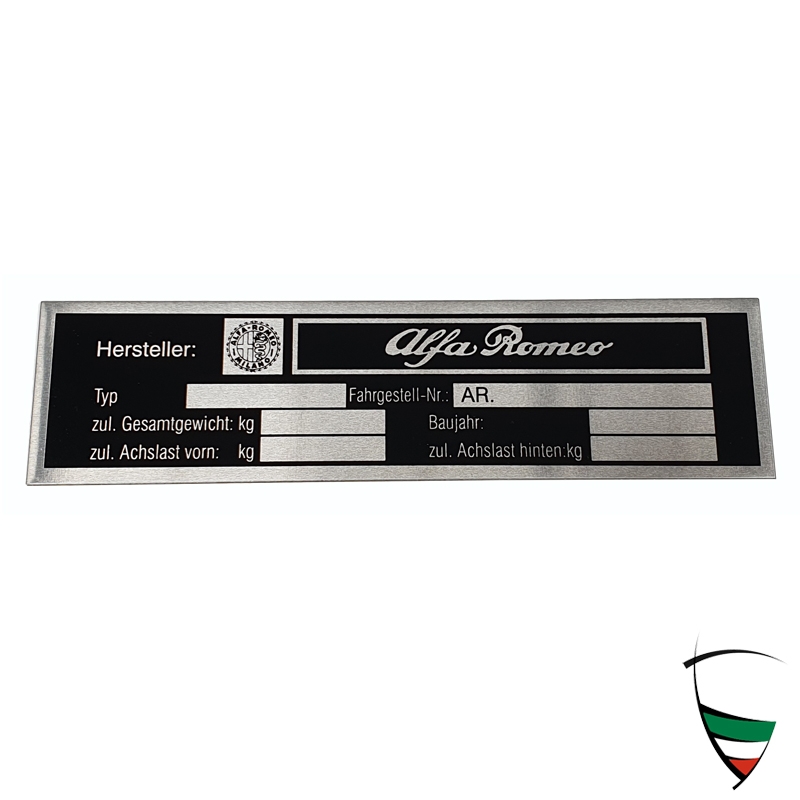 Typenschild Fahrgestellnummer/ Achslasten