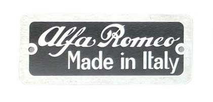 Schild "Alfa Romeo Made in Italy"