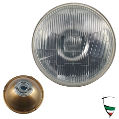 Scheinwerfer Spider H4 7" Carello Design (Glas gewölbt) GT 1. Serie Kantenhaube