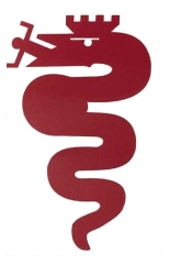 Aufkleber Alfa Schlange rot 140mm