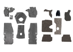 Dämmmattensatz GT 1.Serie, stehende Pedale, mit Ausschnitten für Sitzschienenhalterungen