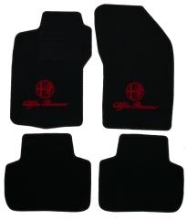 Fußmatten 147 schwarz/rotes Emblem Tuftvelour gekettelt, Rückenbeschichtung: Latex-Feinprägung mit Original Befestigung