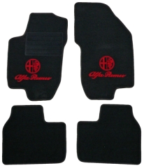 Fußmatten 156 GTA schwarz/rotes Emblem,Tuftvelour,gekettelt Rücken beschichtung: Latex-Feinprägung