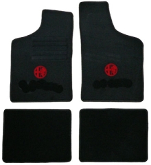 Fußmatten 33 schwarz/rotes Emblem Tuftvelour,gekettelt,Rückenbeschich tung: Latex-Feinprägung